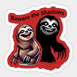 Shadows' Embrace: A Sloth's Sinister Secret Sticker